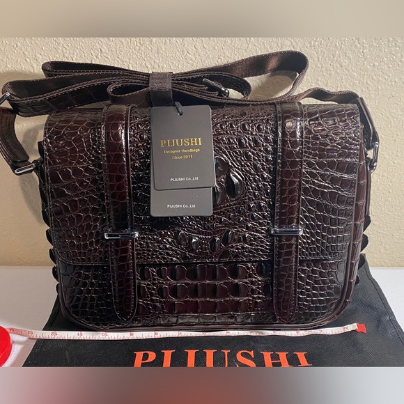 Other - PIJUSHI Crocodile Leather Messenger Bag for Men Crossbody Satchel Bag